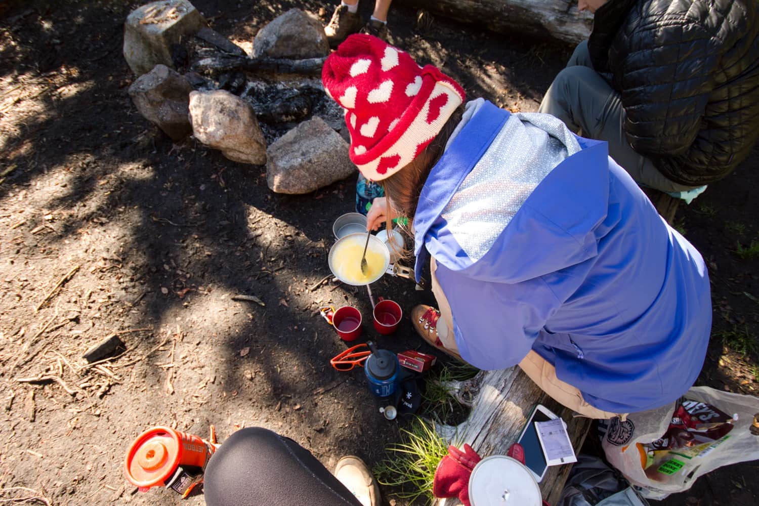 Food never tastes as good as it does camping